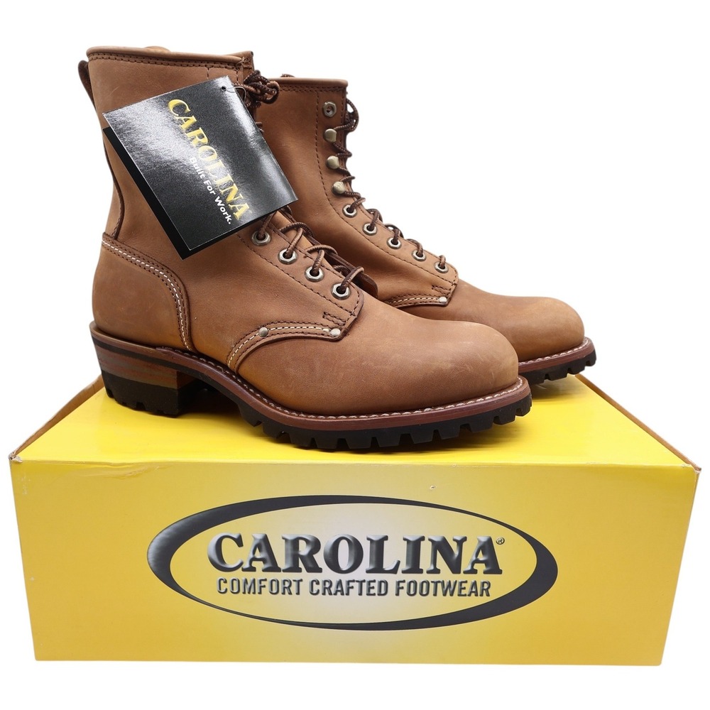 Carolina Logger Boots Mens 9 2E Brown Leather Steel Toe Work Boots NWT 8585